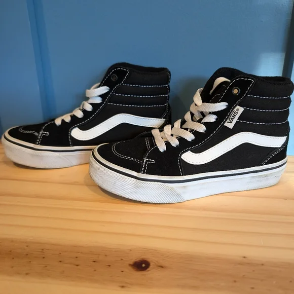 Vans Kids Black and White High-Top Sneakers - Picture 4 of 9